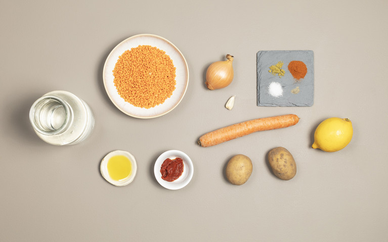 Zutaten für Linsensuppe