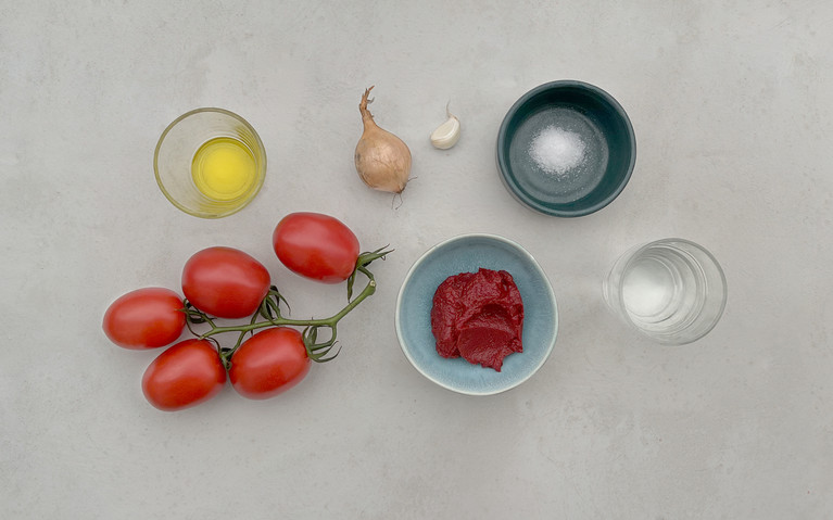 Zutaten für Tomatensoße